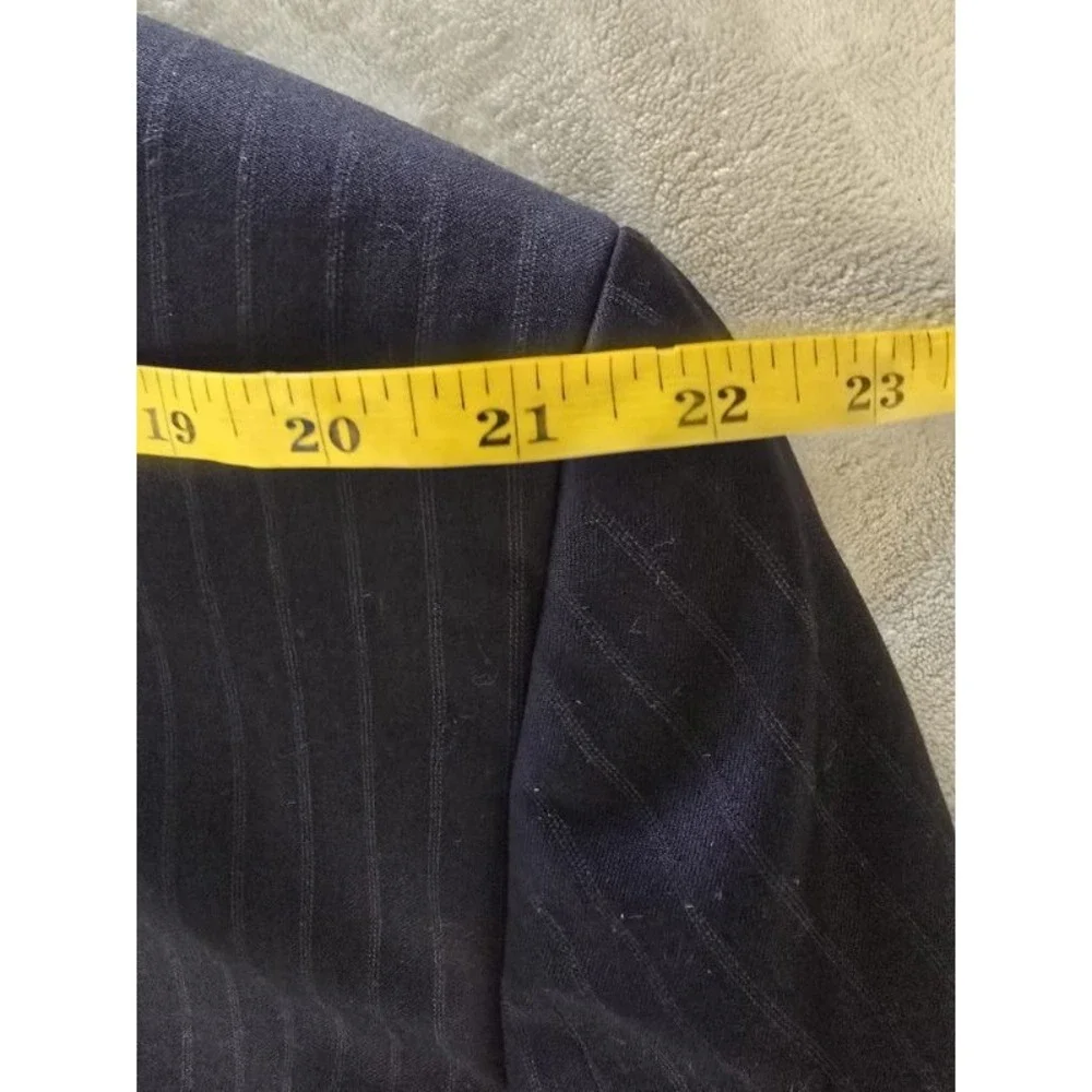 Lauren Ralph Lauren Blazer Men's 46L Navy Pinstripe Two Button 100% Wool‎